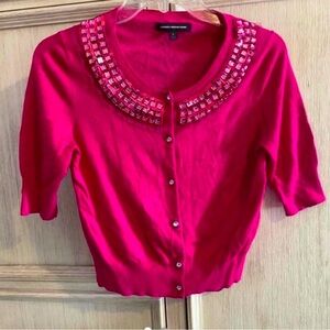 Pink Express crop cardigan sweater